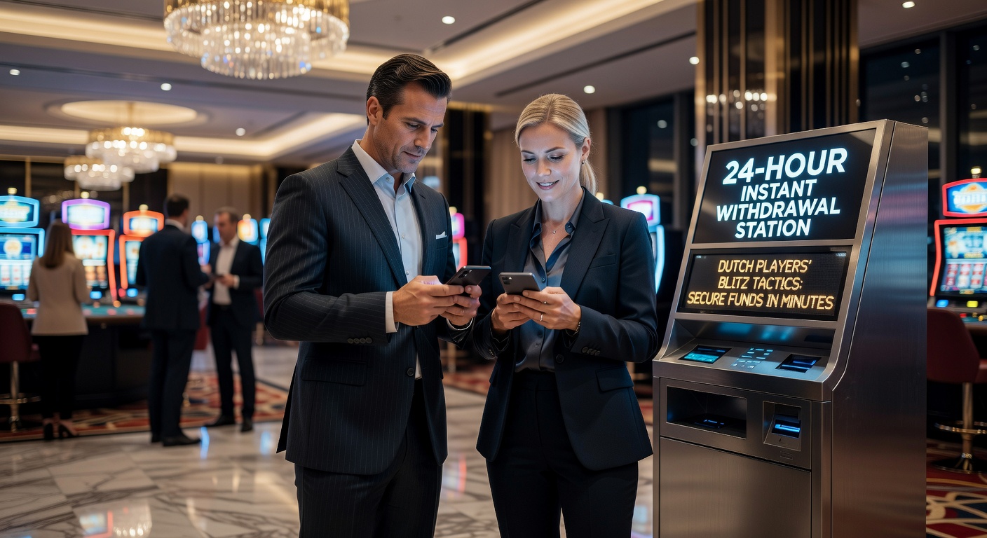 Een speler typt een uitbetalingsverzoek in op een casino-app, met een timer die aftelt naar nul