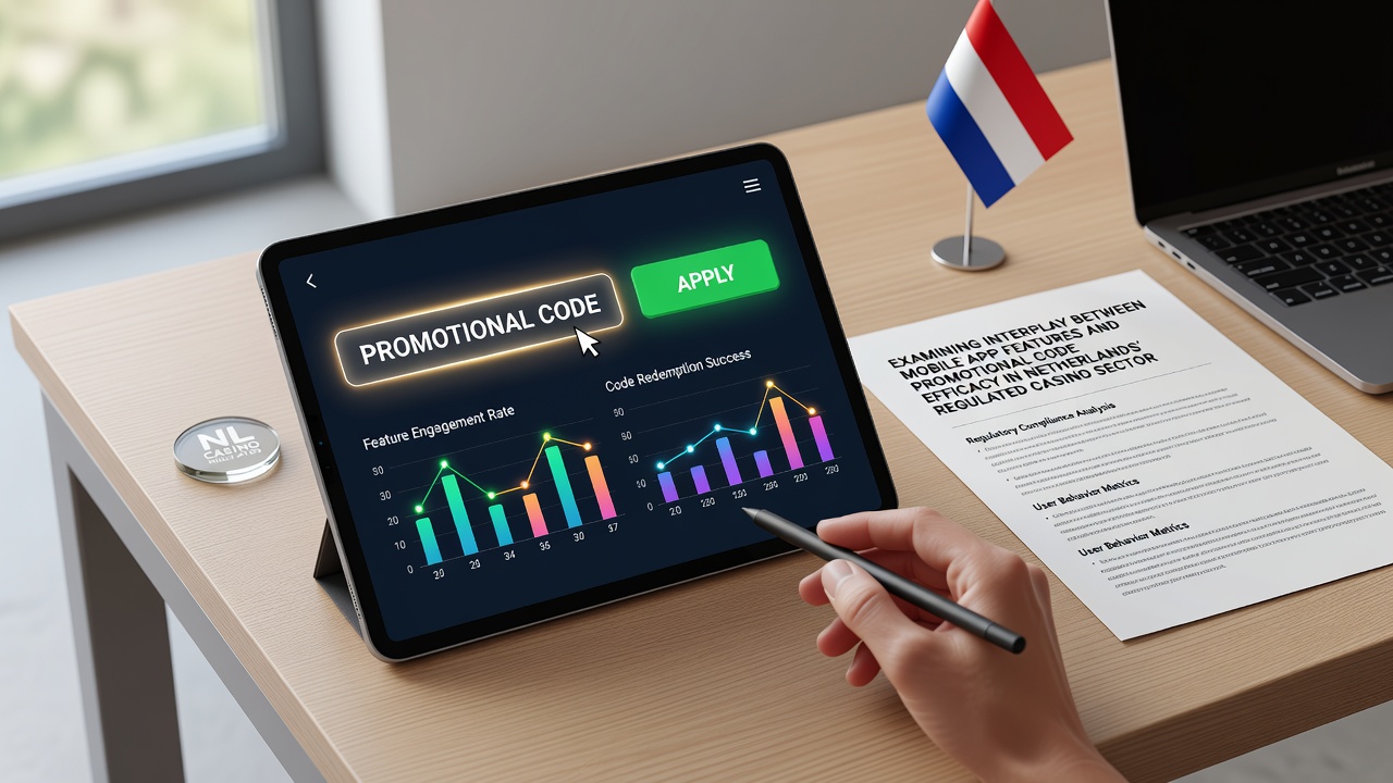 Mobiele casino app interface met promotiecodes in Nederland