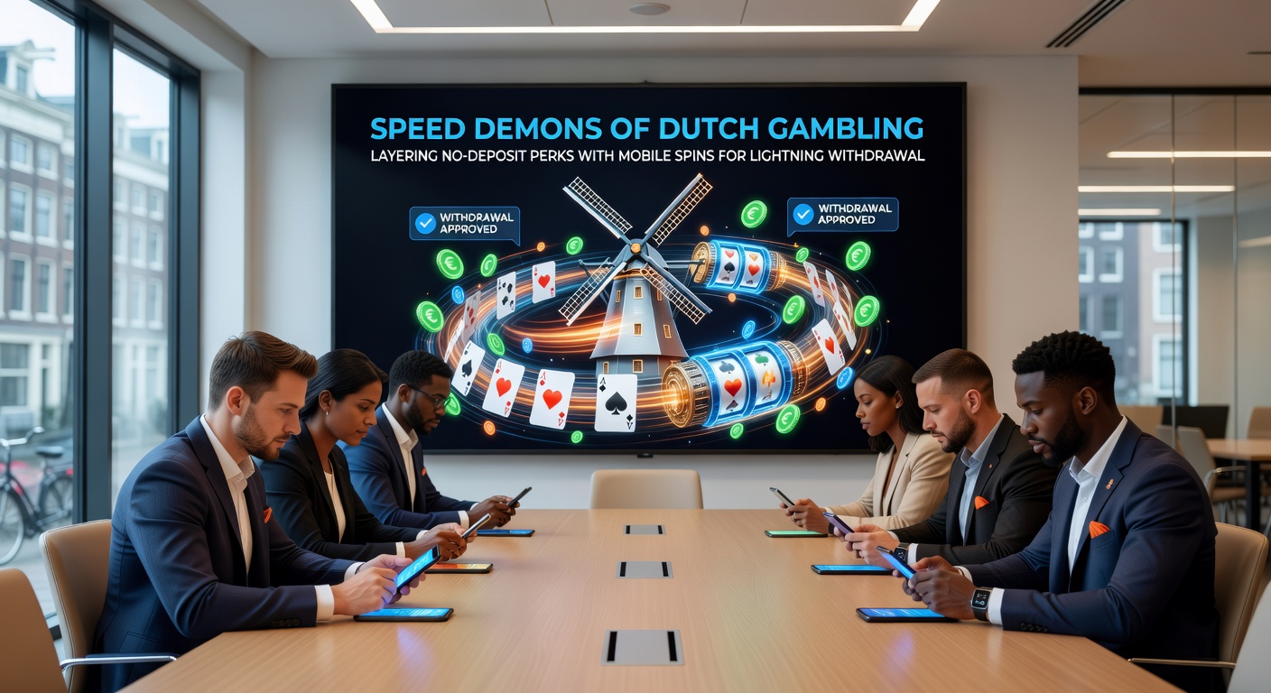 Mobiele interface van Nederlands casino met no-deposit spins en snelle uitbetaalknoppen