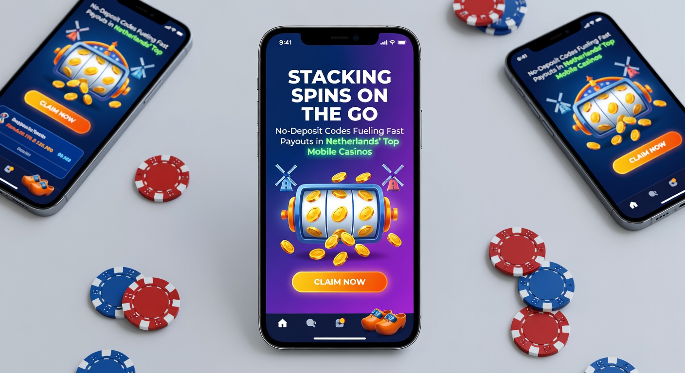 Grafiek met staafdiagrammen van uitbetalingstijden en spin-volumes in Nederlandse mobiele casinos, met pijlen die no-deposit code-acties benadrukken
